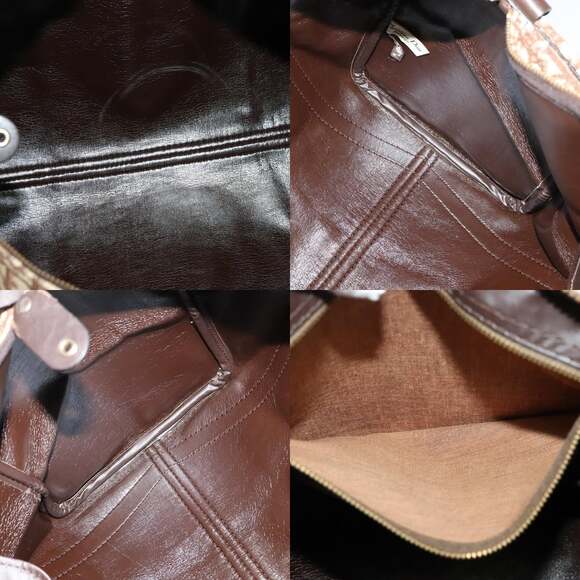 DIOR Trotter Canvas Boston Bag Brown Gold - Picture 11 of 12